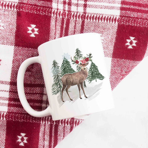 Rustic Deer Winter Holiday Mug