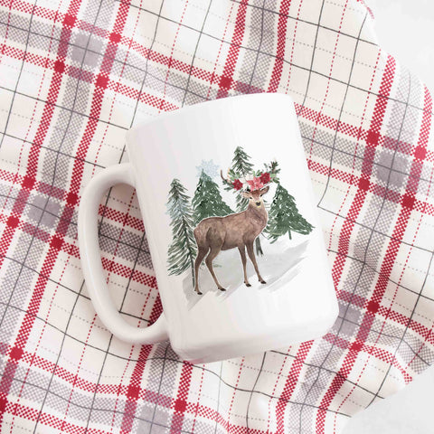 Rustic Deer Winter Holiday Mug