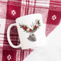 Believe Rustic Poinsettia Deer Christmas Mug