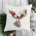 Believe Rustic Deer Reindeer Christmas Holiday White Canvas Pillow Cover, Farmhouse Christmas Decor
