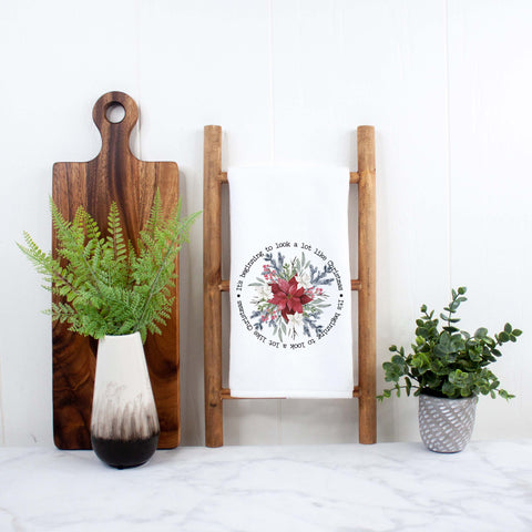 It's Beginning to Look a Lot Like Christmas Poinsettia Kitchen Towel