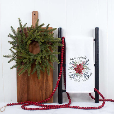 Have Yourself a Merry Little Christmas Poinsettia Kitchen Towel