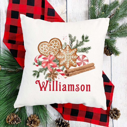 Gingerbread Christmas Pillow Cover