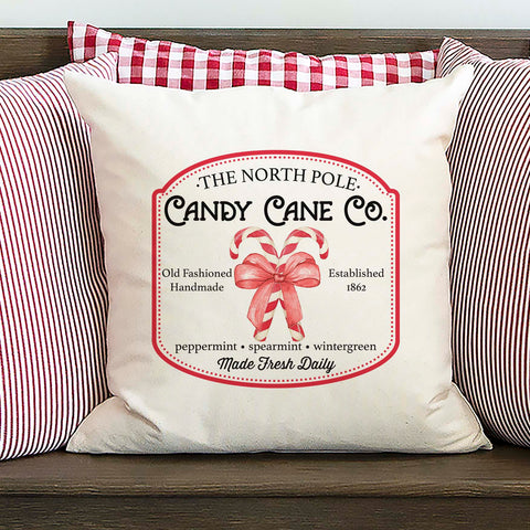 Candy Cane Co Christmas Pillow Cover