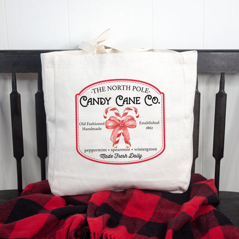 Candy Cane Co Christmas Tote Bag
