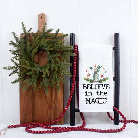 Believe In The Magic Decorative Christmas Kitchen Hand Towel