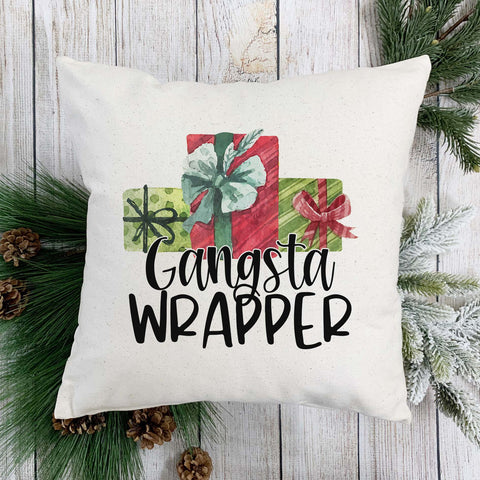 Gangsta Wrapper Christmas Pillow Cover