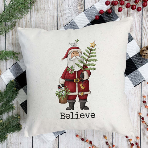 Believe Santa Christmas Pillow Cover