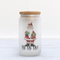 Ho Ho Ho Santa Christmas Frosted Glass Can Tumbler