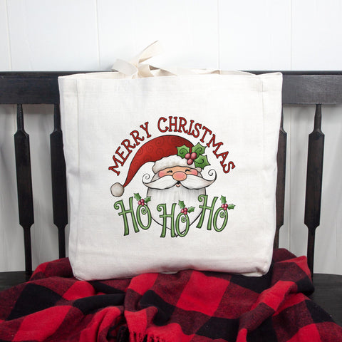 Merry Christmas Ho Ho Ho Santa Tote Bag