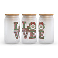 Christmas Love Frosted Glass Can Tumbler