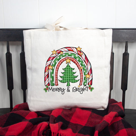 Merry and Bright Christmas Tote Bag
