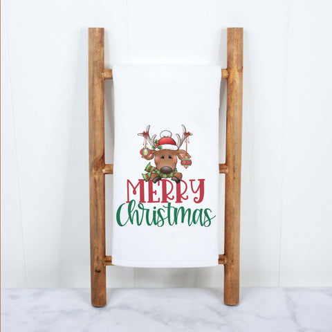Merry Christmas Reindeer Kitchen Towel