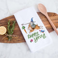 Hoppy Spring Gnome Bunny Kitchen Towel