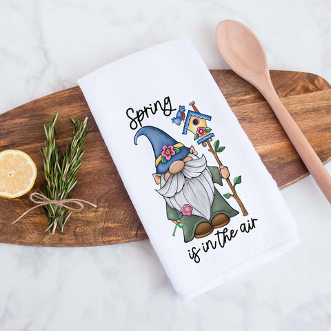 Spring is in the Air Garden Gnome Kitchen Towel