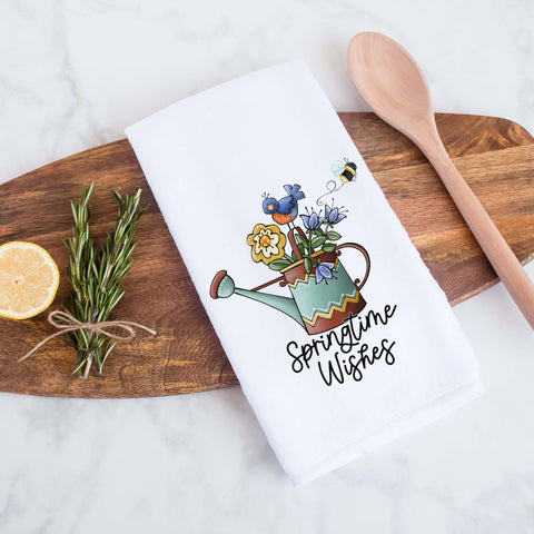 Springtime Wishes Spring Garden Kitchen Towel
