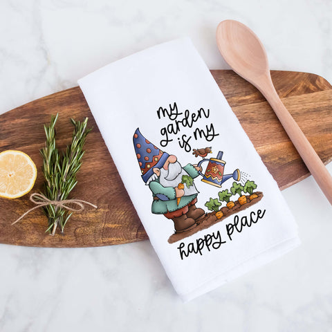 My Garden is My Happy Place Spring Kitchen Towel