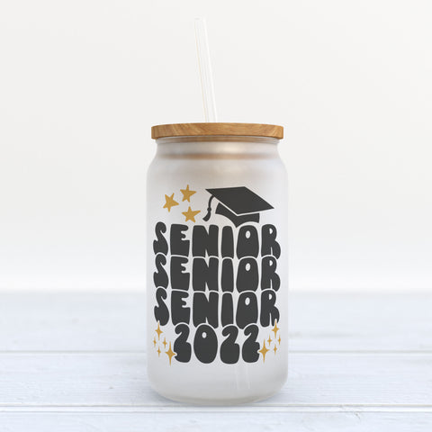 Senior 2023 Frosted Glass Can Tumbler