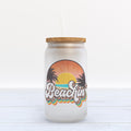 Beachin Frosted Glass Can Tumbler