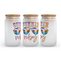 Summer Vibes Frosted Glass Can Tumbler