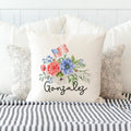 Patriotic Floral Personalized Pillow Cover