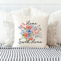 Home Sweet Home Patriotic Floral Pillow Cover