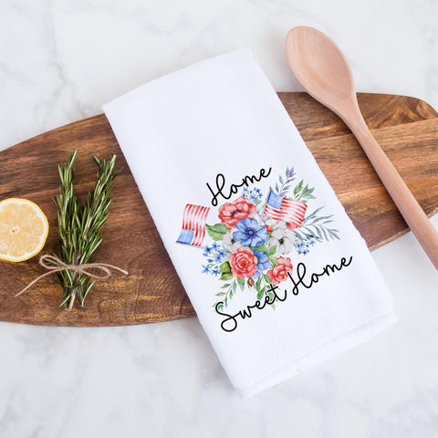 Home Sweet Home Patriotic Tea Towel