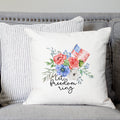 Let Freedom Ring Patriotic Floral Pillow Cover