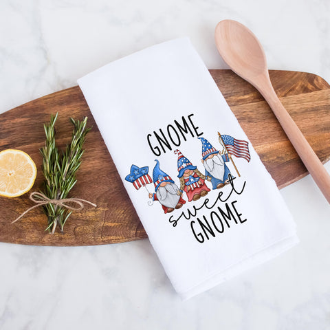 Gnome Sweet Gnome Patriotic Tea Towel