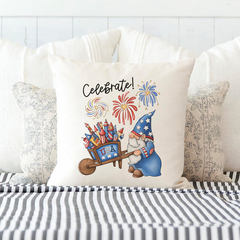 Celebrate Gnome Patriotic Pillow Cover