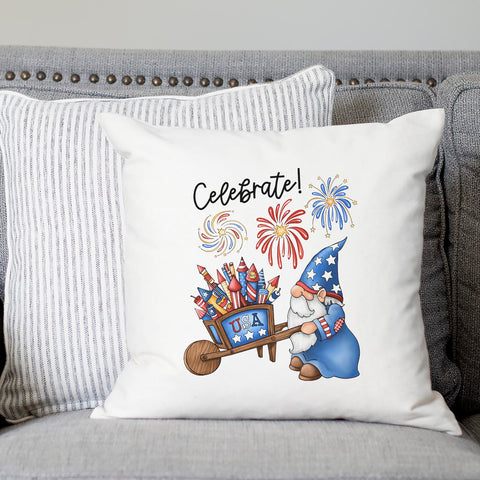 Celebrate Gnome Patriotic Pillow Cover