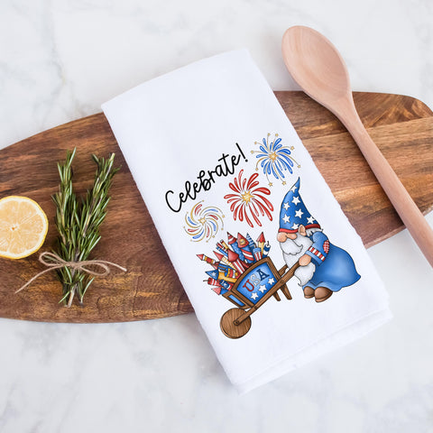 Celebrate Gnome Patriotic Tea Towel