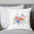 Floral Patriotic Pillow Cover