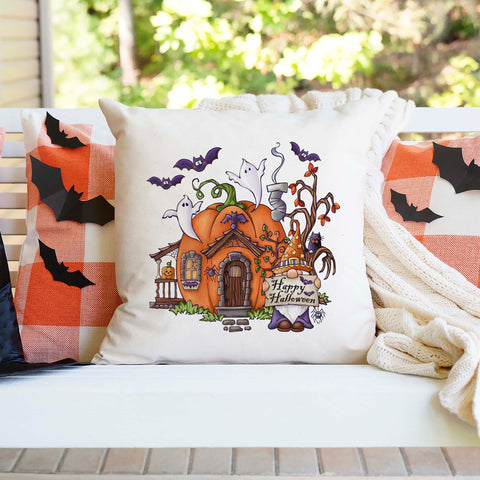 Happy Halloween Gnome Pillow Cover