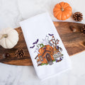 Happy Halloween Gnome and Pumpkin Kitchen Tea Towel