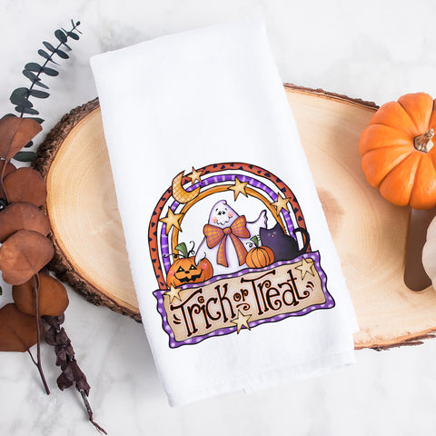 Trick or Treat Halloween Kitchen Tea Towel