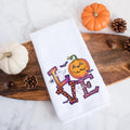 Love Pumpkin Halloween Kitchen Tea Towel