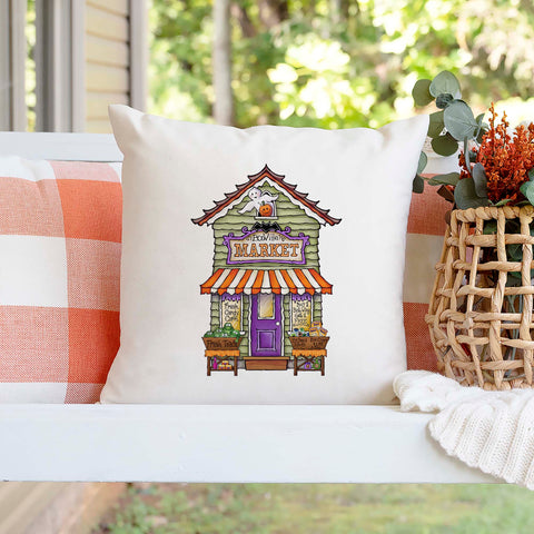 BooVille Market Halloween Pillow Cover