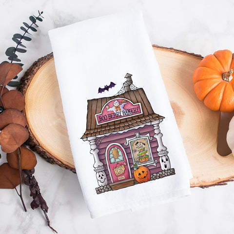 Boo Berry Bakery Halloween Kitchen Tea Towel