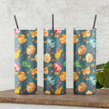 Fall Pumpkins and Leaves Insulated Skinny Tumbler