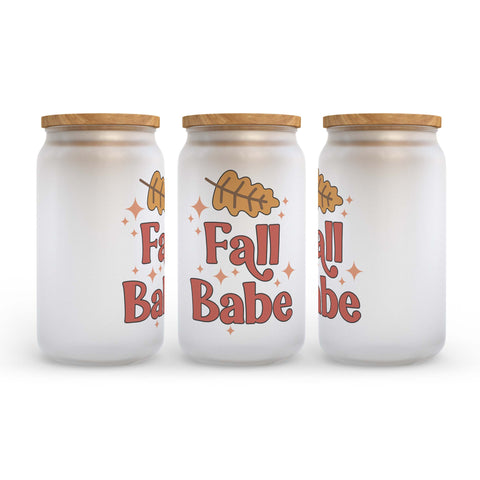 Fall Babe Frosted Glass Can Tumbler