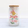 Jingle All the Way Christmas Retro Frosted Glass Can Tumbler