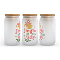 Jingle All the Way Christmas Retro Frosted Glass Can Tumbler