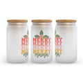 Merry Mama Retro Christmas Frosted Glass Can Tumbler
