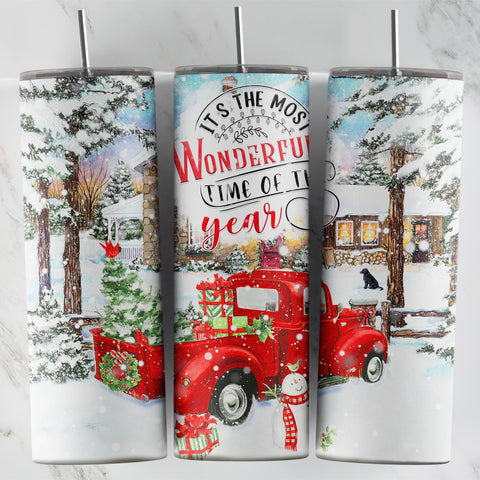 It's the Most Wonderful Time of Year Christmas Insulated Skinny Tumbler