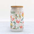 Retro Christmas Frosted Glass Can Tumbler