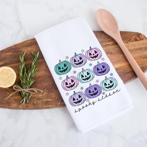 Spooky Season Pumpkin Halloween Kitchen Tea Towel
