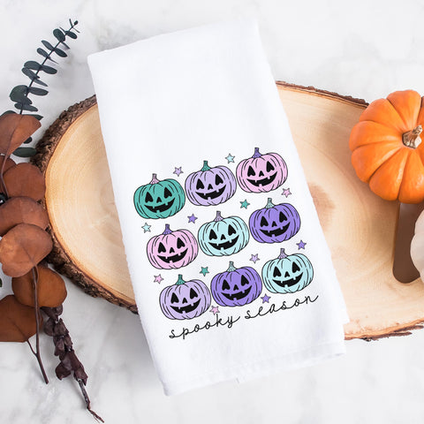 Spooky Season Pumpkin Halloween Kitchen Tea Towel