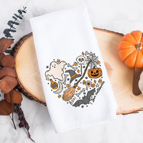 I Love Halloween Kitchen Tea Towel