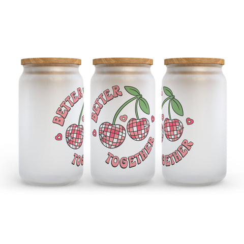 Better Together Valentine's Day Frosted Glass Can Tumbler